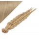 Lockiges 60 cm REMY haar europäischen typs für die Keratinmethode - naturblond