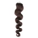 50cm Wellige Micro ring/easy loop haare REMY – dunkelbraun