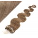 50cm Wellige Micro ring/easy loop haare REMY – hellbraun