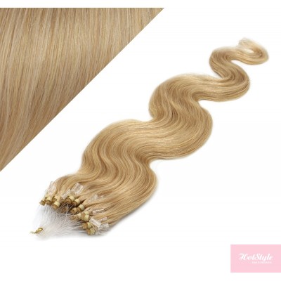 50cm Wellige Micro ring/easy loop haare REMY – naturblond