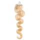 50cm Wellige Micro ring/easy loop haare REMY – weißblond