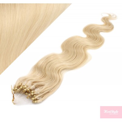 50cm Wellige Micro ring/easy loop haare REMY – weißblond