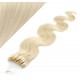 50cm Wellige Micro ring/easy loop haare REMY – platin