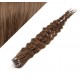 50 cm Lockige Micro Ring/easy loop haare REMY – helleres braun