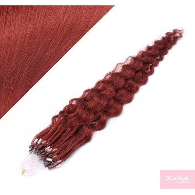 50 cm Lockige Micro Ring/easy loop haare REMY – kupfer