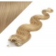 60cm Wellige Micro ring/easy loop haare REMY – naturblond