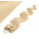 60cm Wellige Micro ring/easy loop haare REMY – weißblond