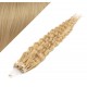 60 cm Lockige Micro Ring/easy loop haare REMY – naturblond