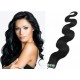 16" (40cm) Tape Hair / Tape IN human REMY hair - black 