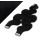 Wellige Tape in Haare 50cm - schwarz