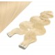 Wellige Tape in Haare 50cm - weißblond