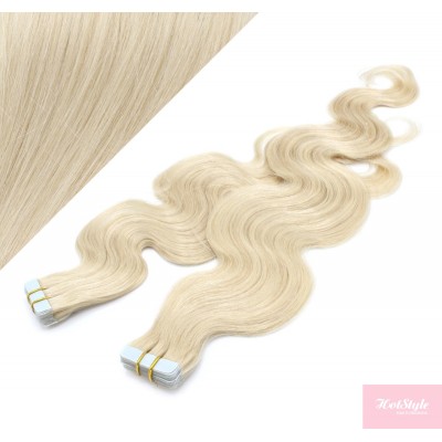 Wellige Tape in Haare 50cm - platin