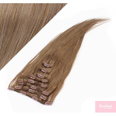 70cm REMY Clip In Haar - hellbraun