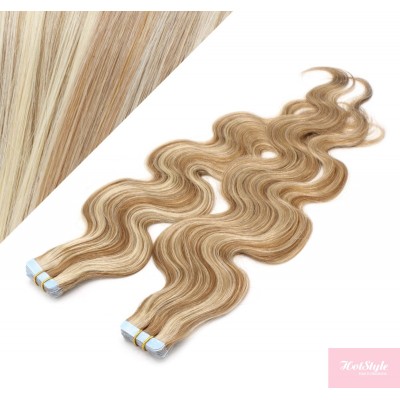 Wellige Tape in Haare 50cm - helle Strähnchen