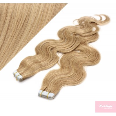 Wellige Tape in Haare 50cm - naturblond/hellblond