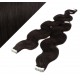 Wellige Tape in Haare 60cm - schwarz natürlich