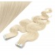 Wellige Tape in Haare 60cm - platin