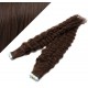 Lockige Tape in Haare 60cm - dunkelbraun