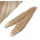 Lockige Tape in Haare 60cm - helle Strähnchen