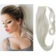 Clip in ponytail wrap / braid hair extension 24" straight - black