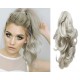 Clip in ponytail wrap / braid hair extension 24" wavy – black