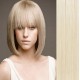 Clip in human hair remy bang/fringe – platinum blonde