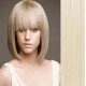 Clip in human hair remy bang/fringe – platinum blonde
