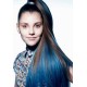 20" (50cm) clip in human hair streak – blue