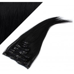 40cm REMY Clip In Haar - schwarz