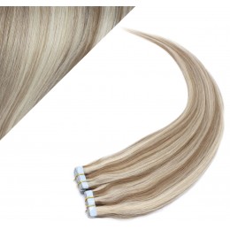 50cm Tape in Haare REMY - platin/hellbraun