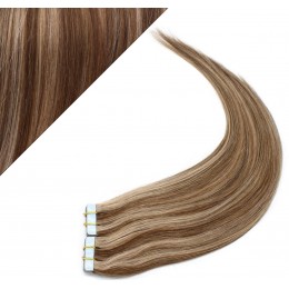 60cm Tape in Haare REMY - dunkle Strähnchen