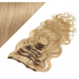 50cm wellige REMY Clip In Haare - naturblond