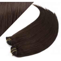 43 cm gerade REMY Clip In Deluxe Haare - dunkelbraun