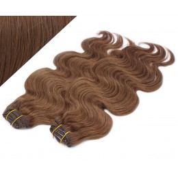 53 cm wellige REMY Clip In Deluxe Haare - mittelbraun