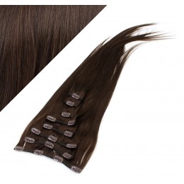 40cm REMY Clip In Haar - dunkelbraun