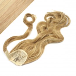 Wellige Clip In Pferdeschwanz/Zopf, 100% japanische Kanekalon Fasern, 60 cm – naturblond/hellblond