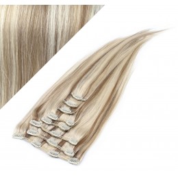 40cm REMY Clip In Haar - platin/hellbraun