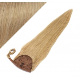 Gerade Clip Pferdeschwanz/Zopf, 100% Remy Menschenhaar, 50 cm - naturblond