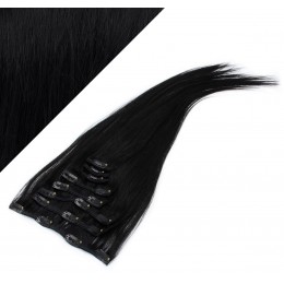 50cm REMY Clip In Haar - schwarz