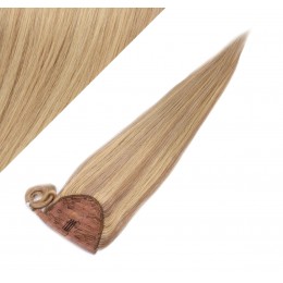 Gerade Clip Pferdeschwanz/Zopf, 100% Remy Menschenhaar, 50 cm - naturblond/hellblond