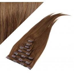 50cm REMY Clip In Haar - mittelbraun