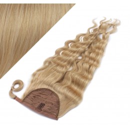 Wellige Clip Pferdeschwanz/Zopf, 100% Remy Menschenhaar, 50 cm - naturblond