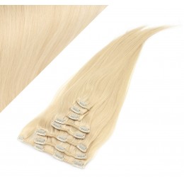 50cm REMY Clip In Haar - weißblond