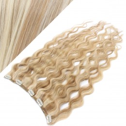 Wellige Remy Clip-In Haarteil, 53cm – helle Strähnchen