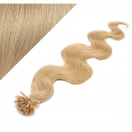 Wellige 50 cm REMY haar europäischen typs für die Keratinmethode - naturblond