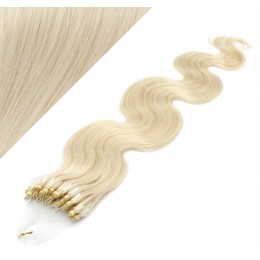 50cm Wellige Micro ring/easy loop haare REMY – platin