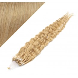 50 cm Lockige Micro Ring/easy loop haare REMY – naturblond