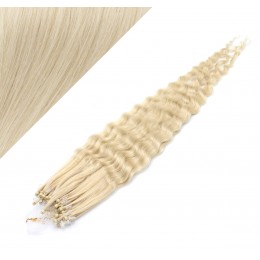 50 cm Lockige Micro Ring/easy loop haare REMY – platin