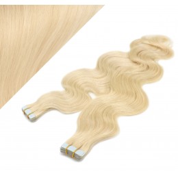 Wellige Tape in Haare 50cm - weißblond