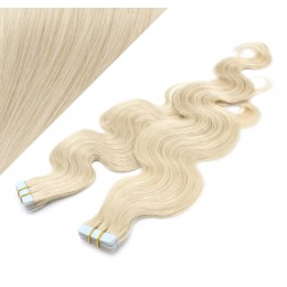 Wellige Tape in Haare 50cm - platin